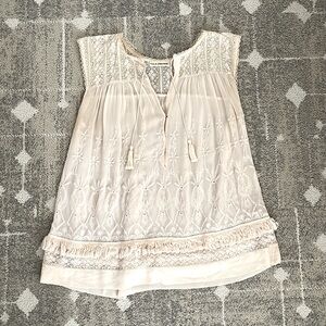 Ulla Johnson Cream Embroidered Blouse